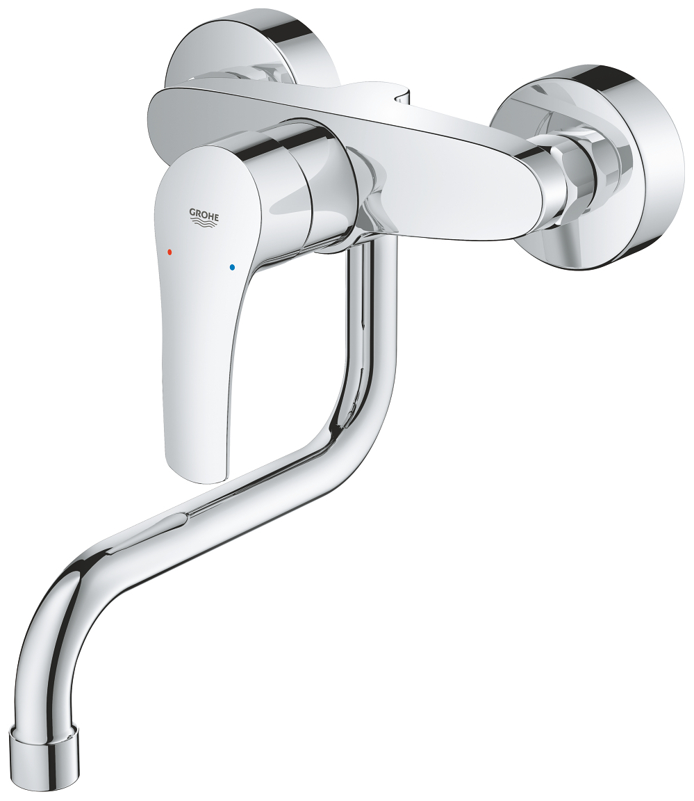 GROHE Spültischbatterie Eurosmart Wandmontage Ausladung 216mm chrom 31391003 - Bild 2