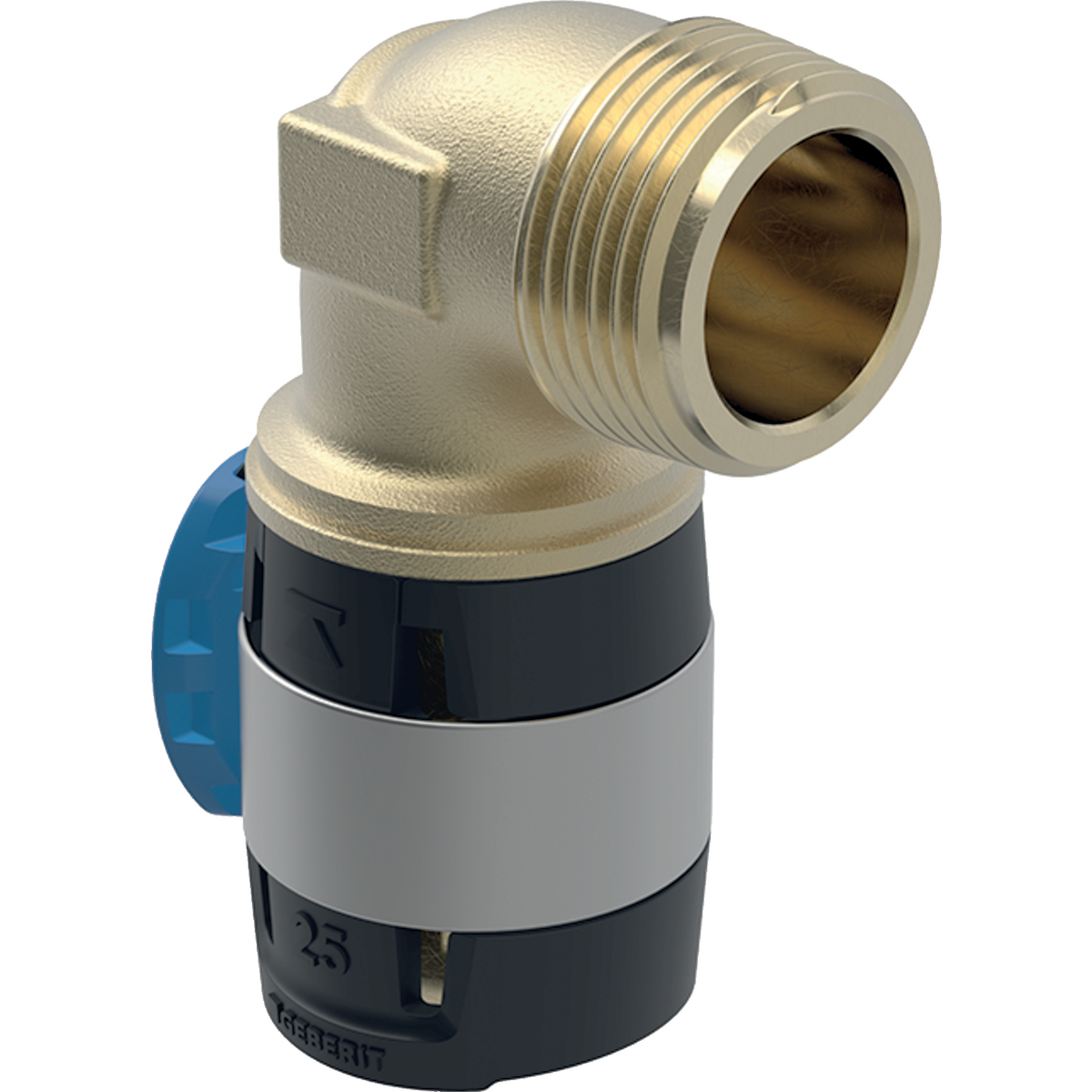 Geberit FlowFit Übergangsbogen 90 Grad mit AG d=20mm (R 1/2) Rotguss+ 620.511.00.1 - Bild 1