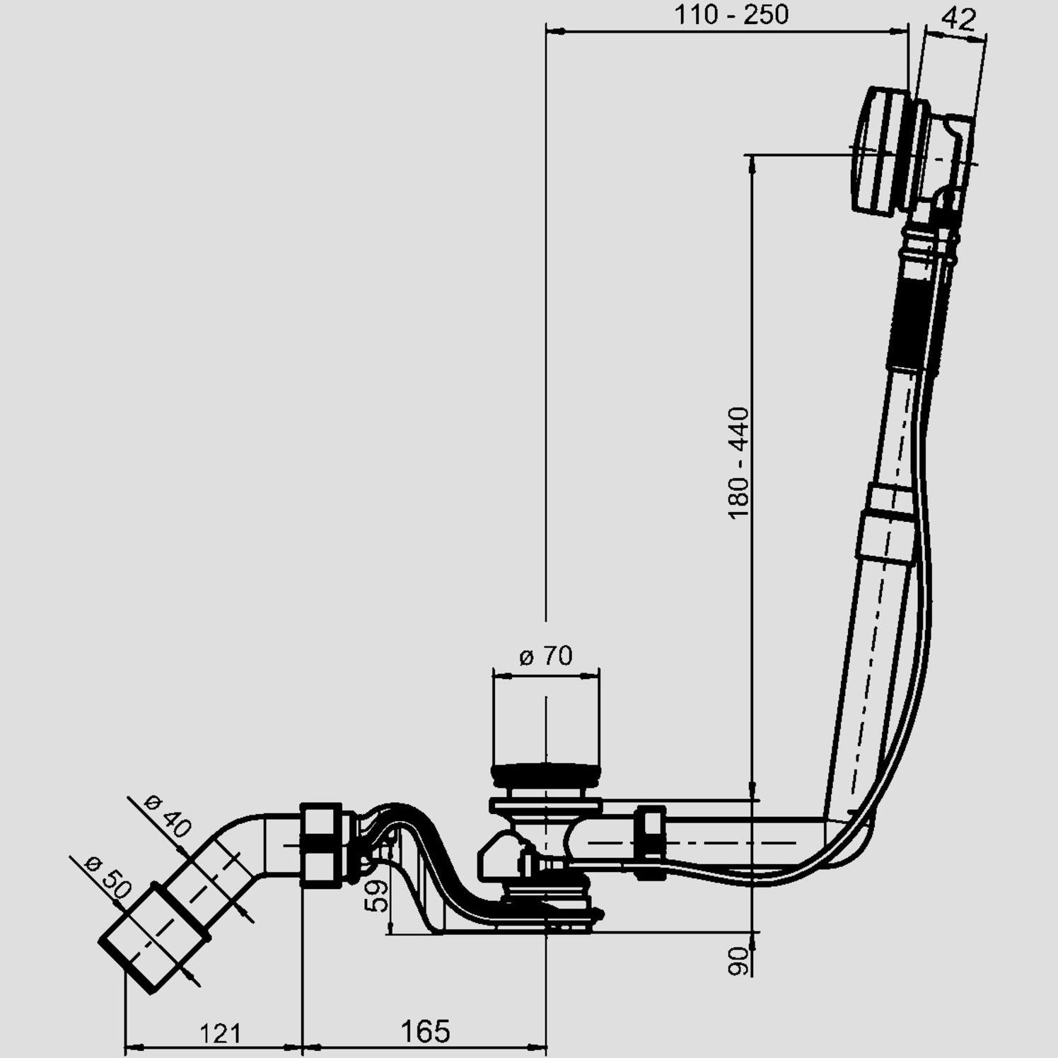 SANIT Ab- und Überlaufgarnitur BASIC mit Bowdenzug inklusive Farbset verchromt 35.333.00..0000 - Bild 2