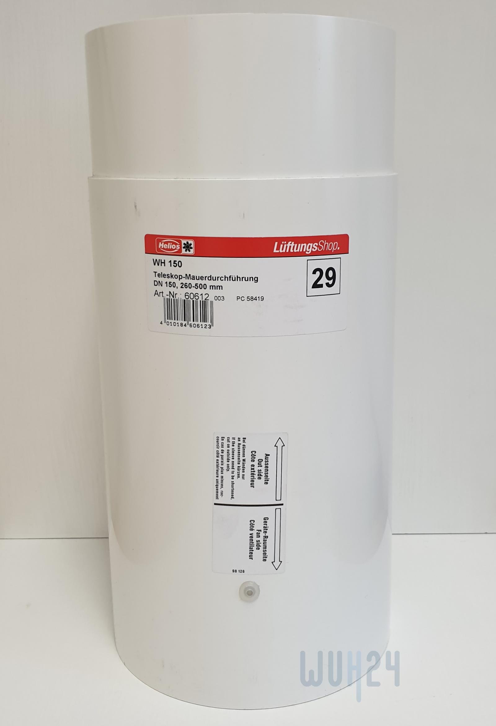 Helios Teleskop-Mauerdurchführung WH 150 Anschluss DN 150 rund 60612 - Bild 1