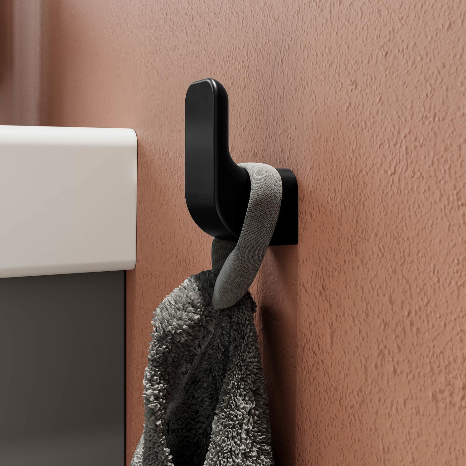 VIGOUR Handtuchhaken derby V3 schwarzmatt