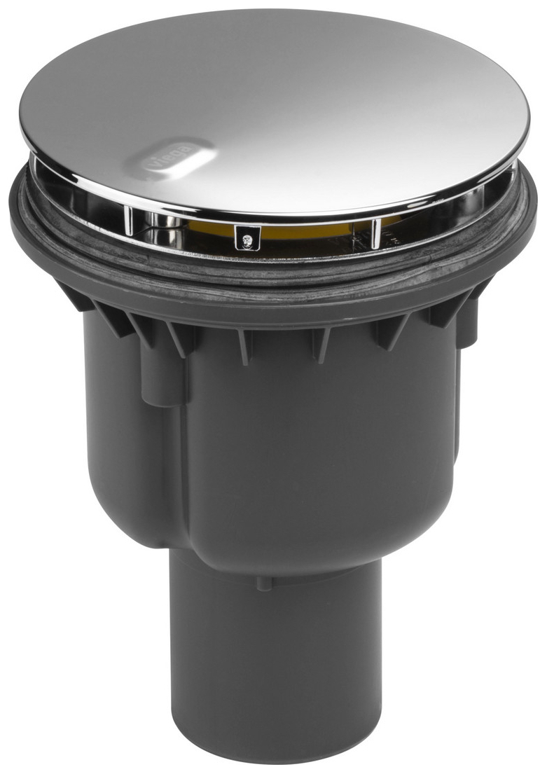 Viega Tempoplex Ablaufgarnitur 90mm DN40/50 mit Abdeckhaube chrom, Ablauf senkrecht