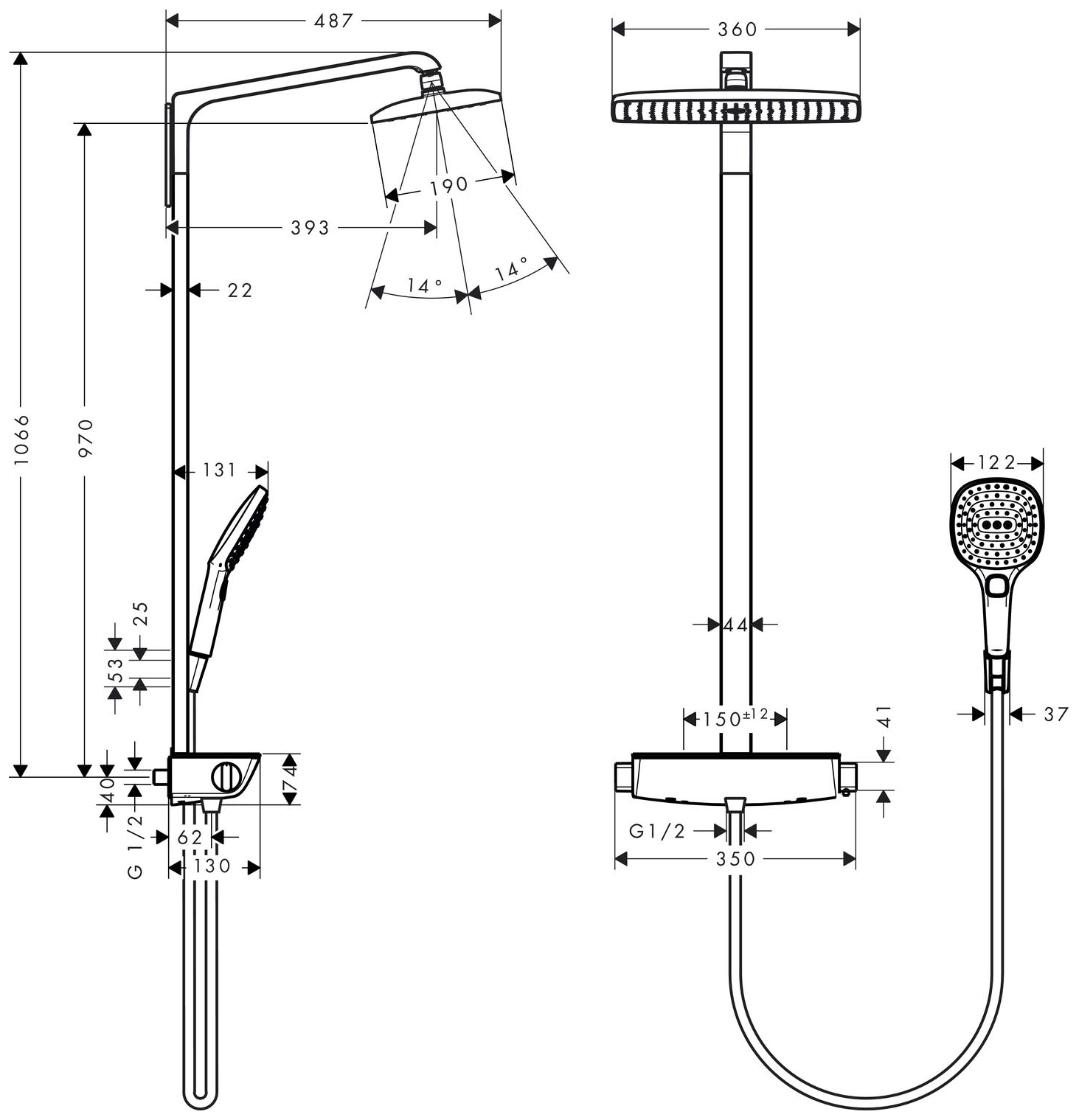 Hansgrohe Duschsystem Showerpipe Raindance Select verchromt 27112000 - Bild 2