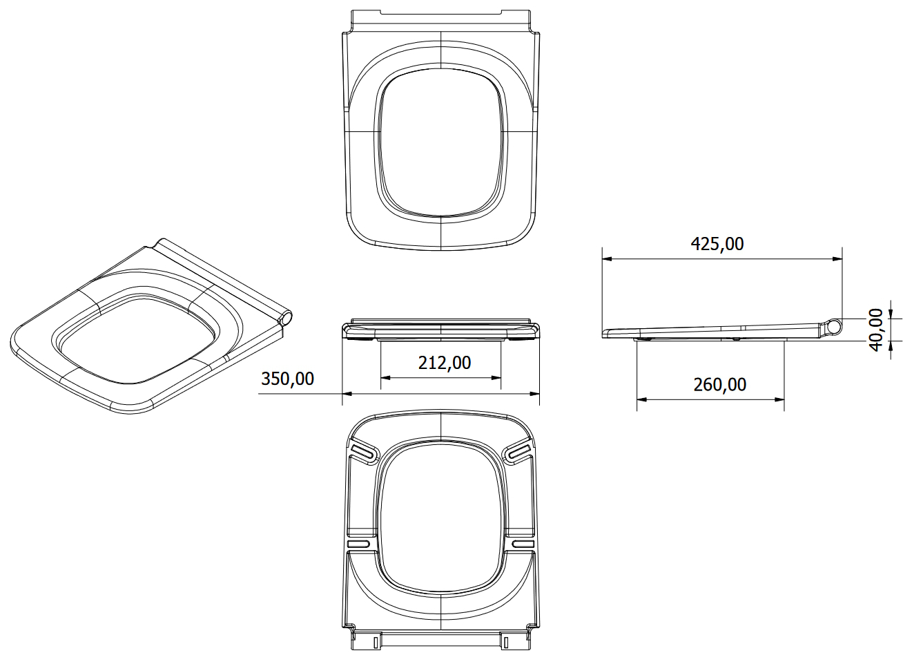 VIGOUR WC-Sitz derby plus ohne Deckel semi weiss, mit Scharnierwelle und Winkelpuffer, abnehmbar - Bild 3