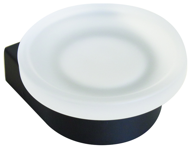 VIGOUR Seifenhalter derby V3 mit Glas schwarzmatt