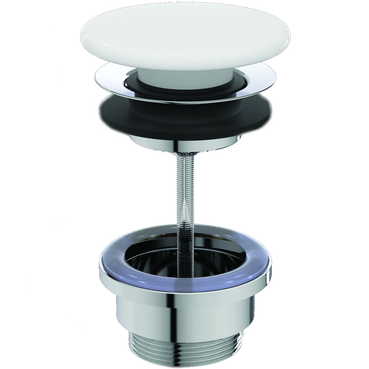 VIGOUR Ablaufventil derby V3 mit Keramikhaube verschließbar ''Push Open'' weiß