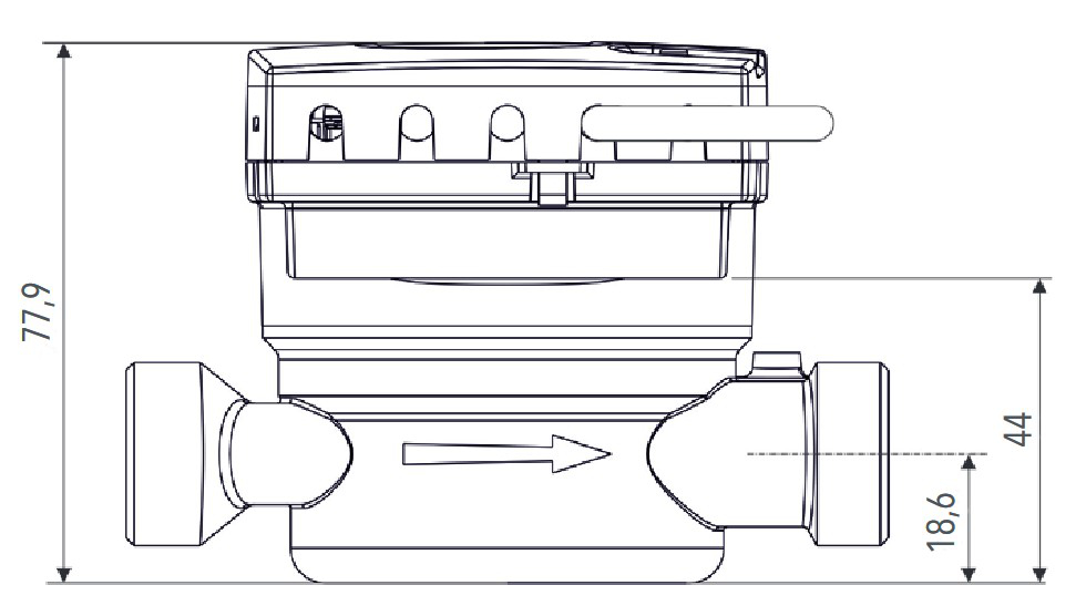 Sensus WMZ PolluCom F Qp 0,6 B Kompakt DN15 AG 3/4'' BL=110mm 45/5,2 Funk inkl. Konformitätsentgelt - Bild 2