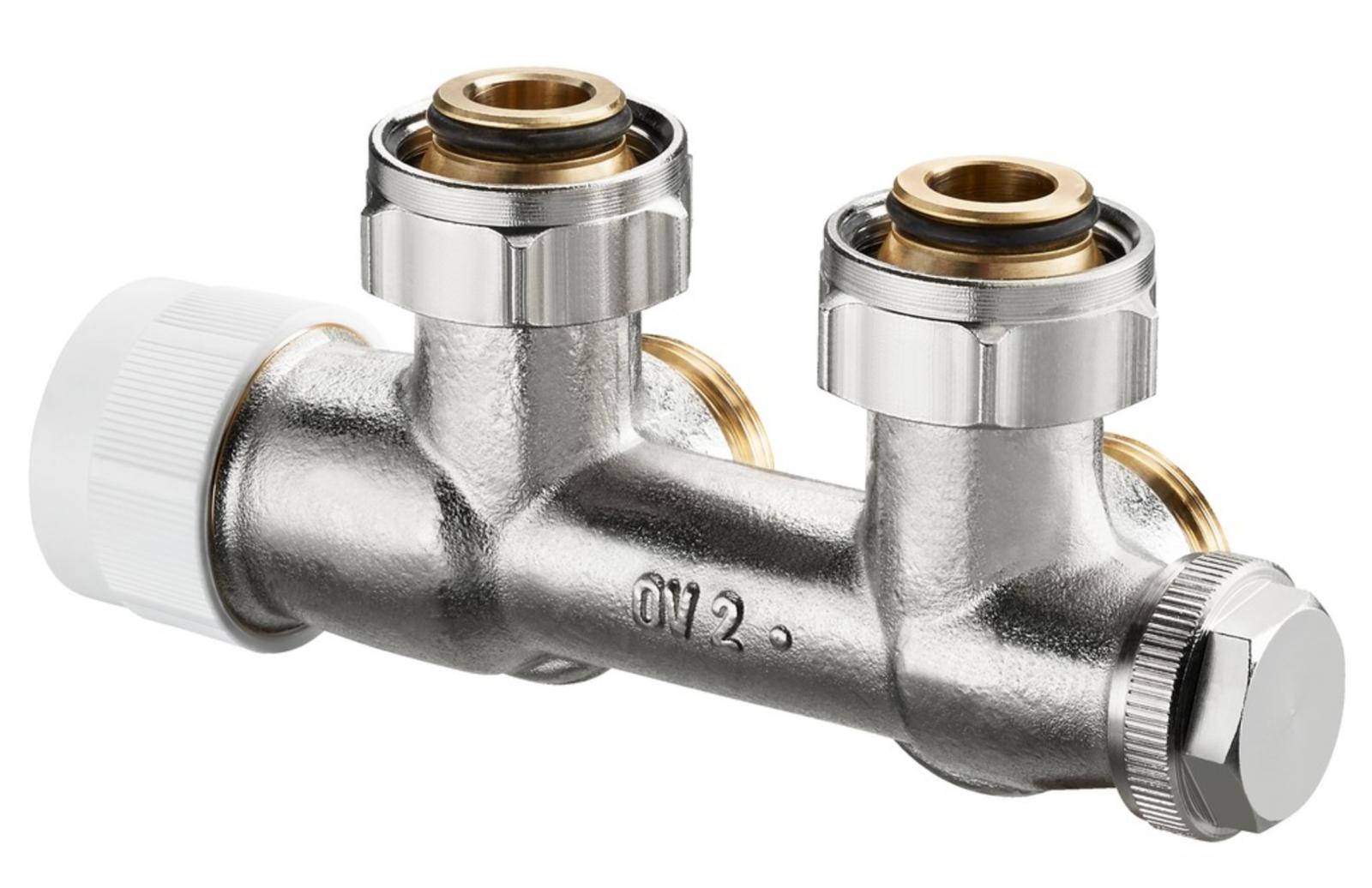 Oventrop Anschlussarmatur Multiblock T 50mm, 3/4'' ÜM x 3/4'' AG, Eckform 1184014 - Bild 1