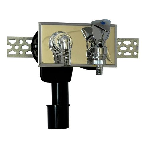 Unterputz-Waschgeräte-Siphon DN40/50 mit Geräteventil für waagerechte Montage  - Bild 1