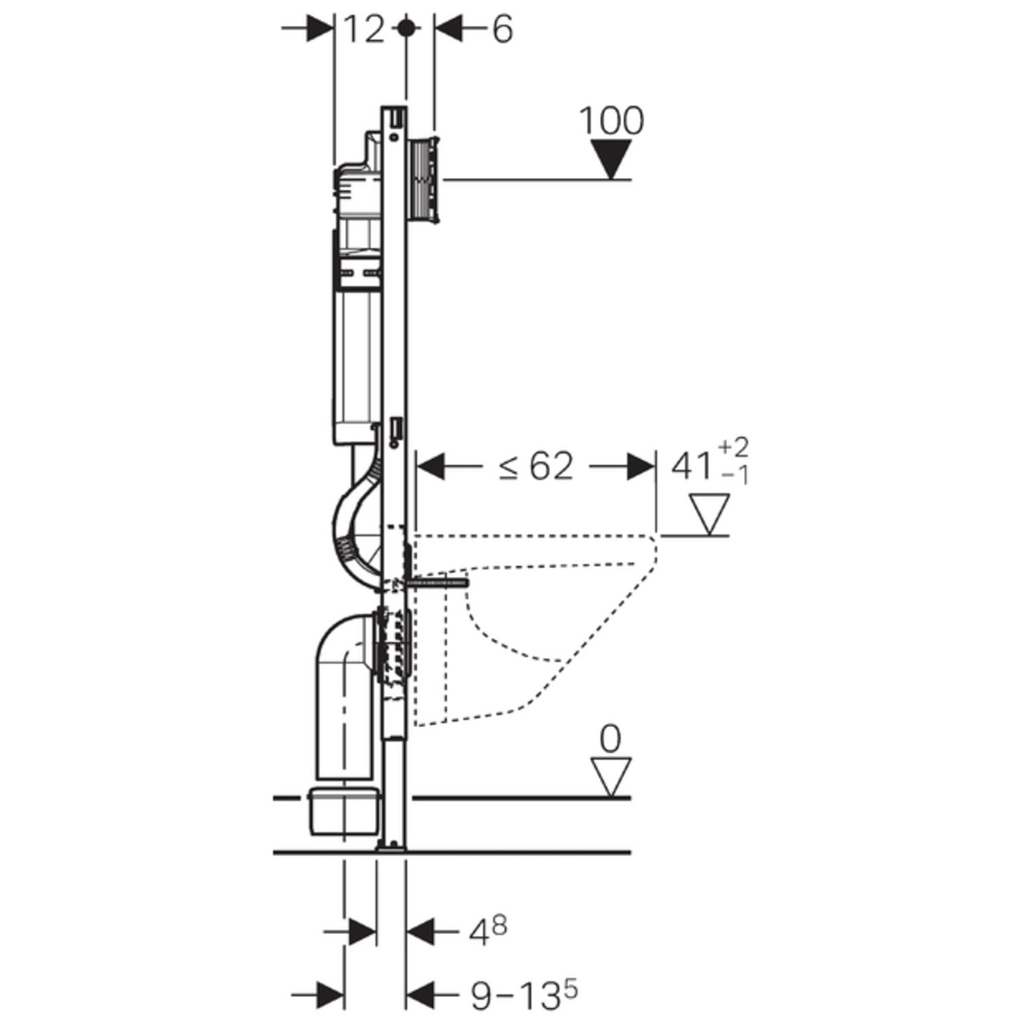 Geberit Duofix Spülkasten Sigma Bauhöhe 112 cm 111.300.00.5 Vorwandset optional Drückerplatte - Bild 3