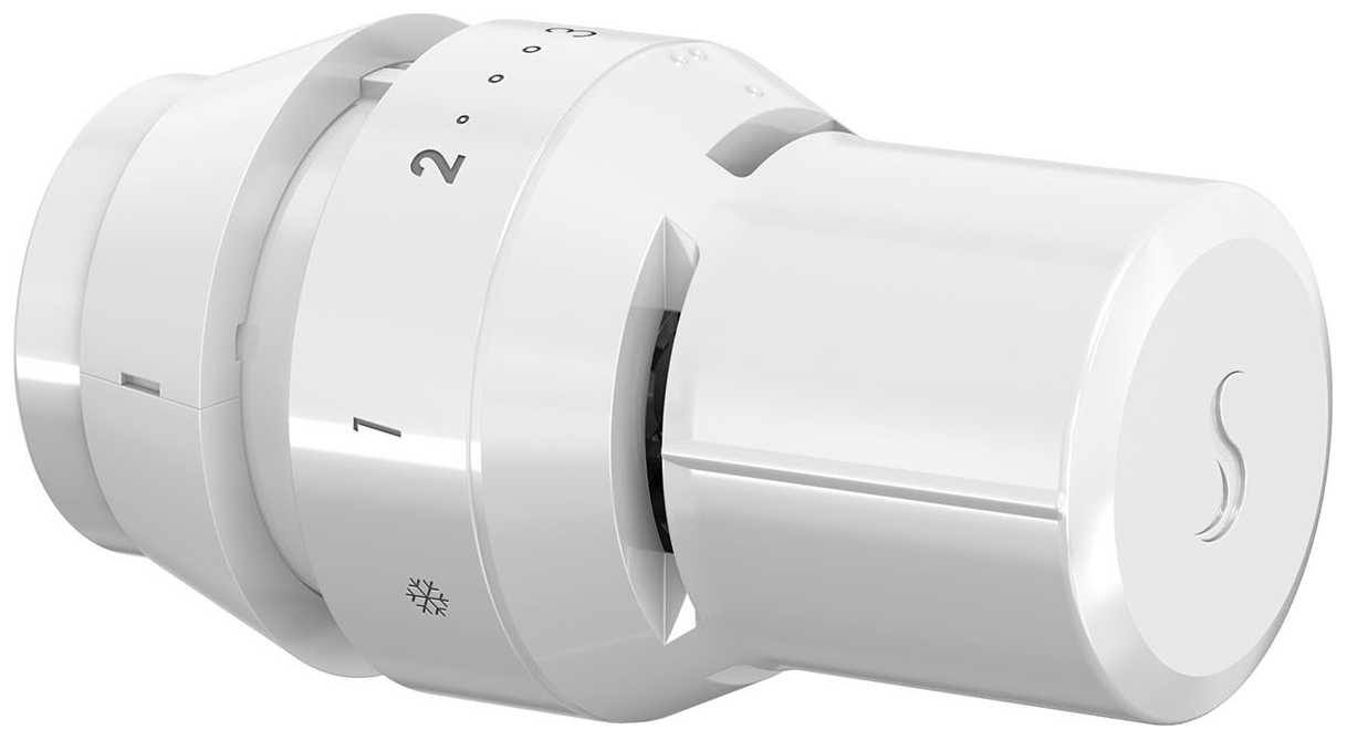COSMO Thermostatkopf weiß, Klemmanschluss Danfoss, ohne Nullstellung