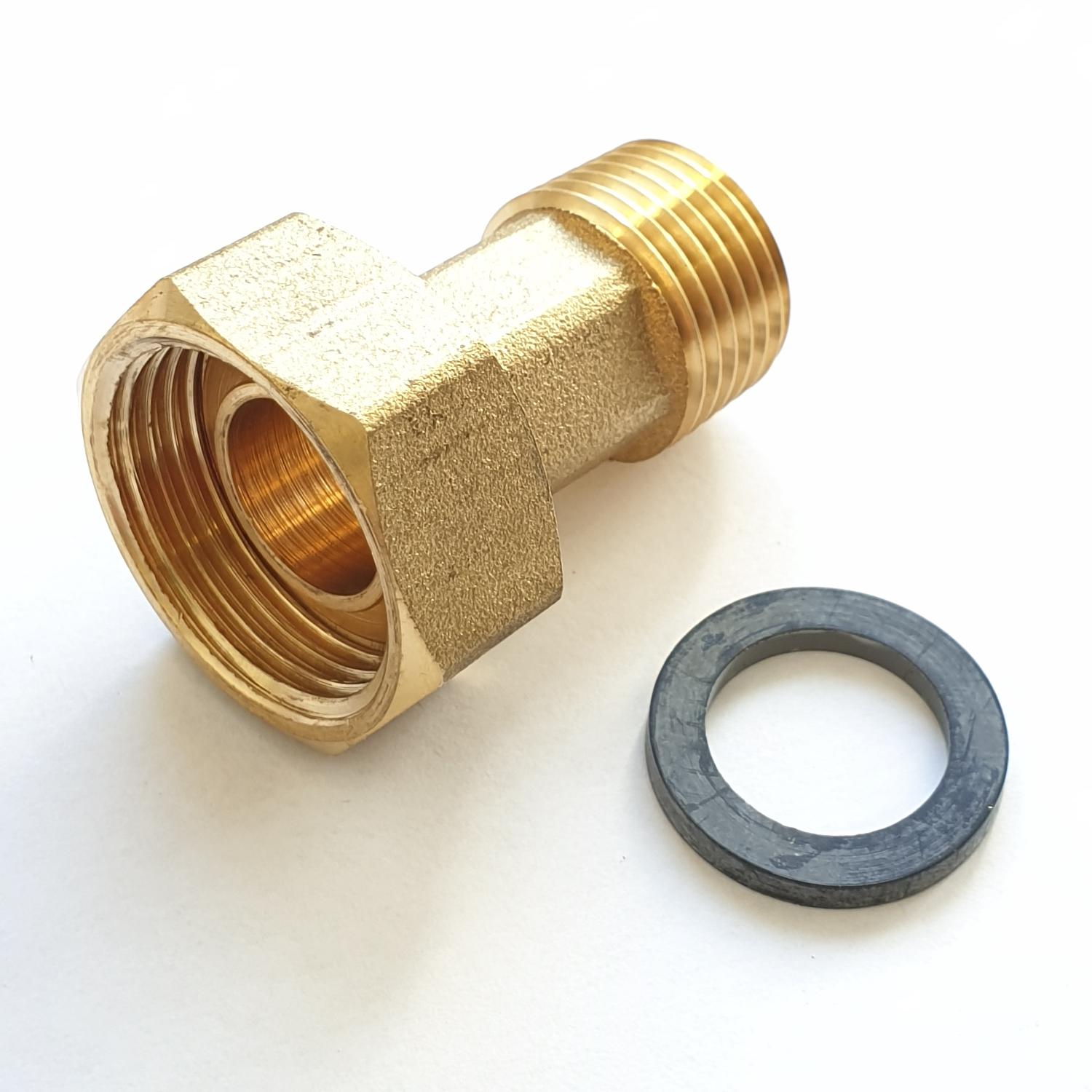 Wasserzähler-Verschraubung 1 1/2'' AG x 2'' IG aus Messing, mit Dichtung - Bild 1