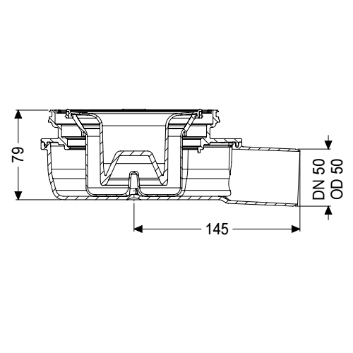 KESSEL Grundkörper Der Ultraflache 79, DN 50, Geruchsverschluss 50 mm, ohne Rost - Bild 2