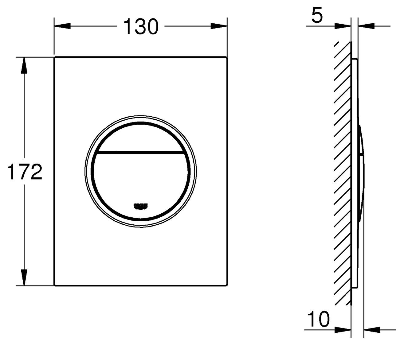 GROHE WC-Betätigung Nova Cosmopolitan S chrom 2-Mengen/Start-Stopp 37601000 - Bild 2