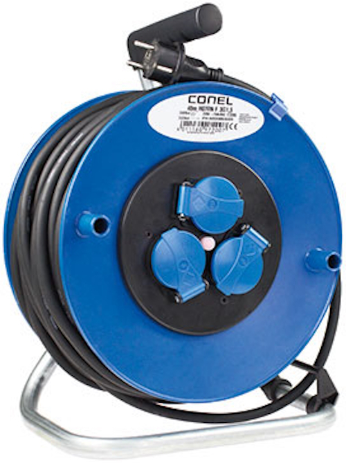 CONEL Sicherheits-Kabeltrommel 40m H07RN-F 3G1,5 mit 3 Steckdosen IP44 - Bild 1
