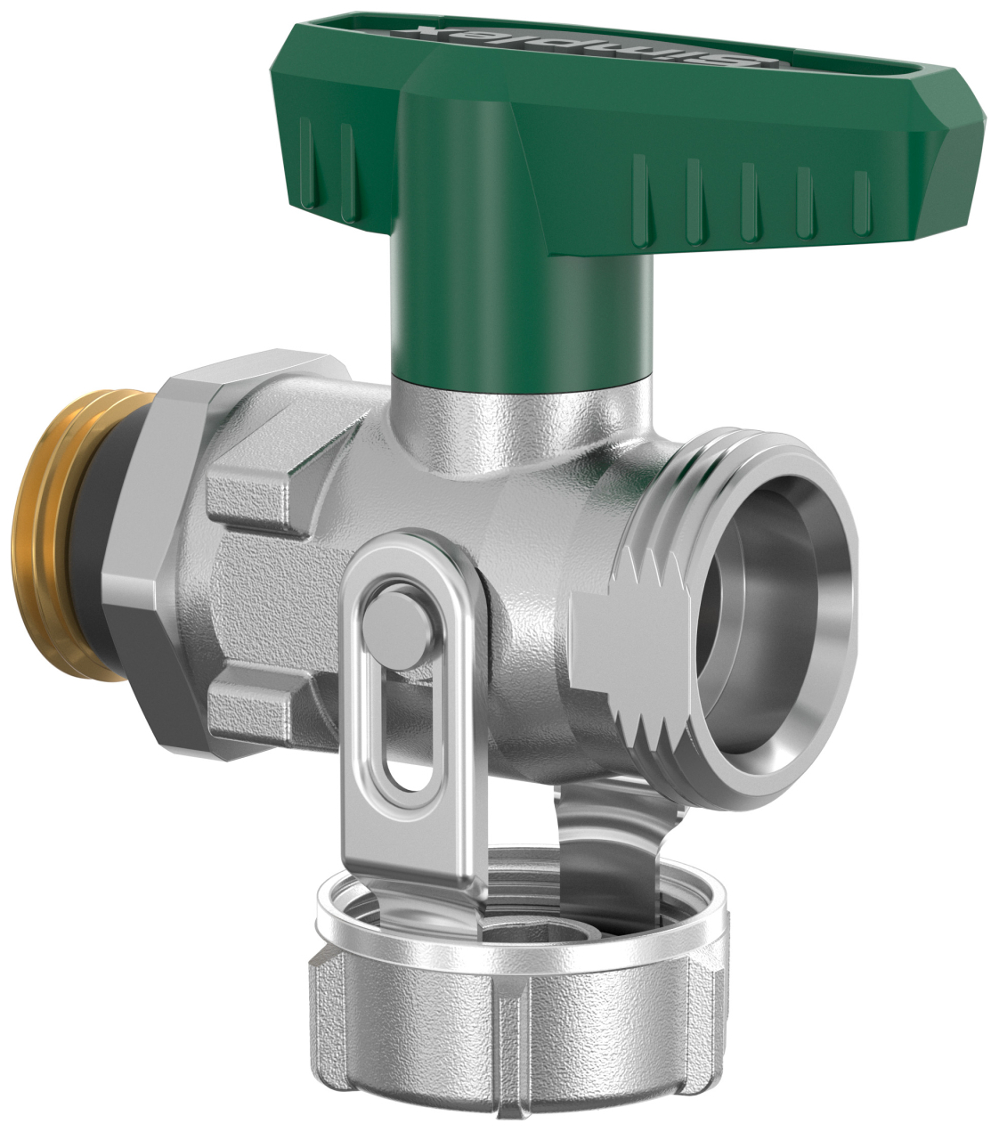 Simplex KFE-Kugelhahn 1/2'' vernickelt selbstdichtend für Trinkwasser
