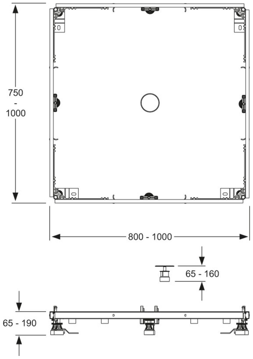 MEPA Montagerahmen SF Rechteck 100/100 Acryl für super-/extraflache Duschwannen Höhe 6,5-19cm - Bild 2