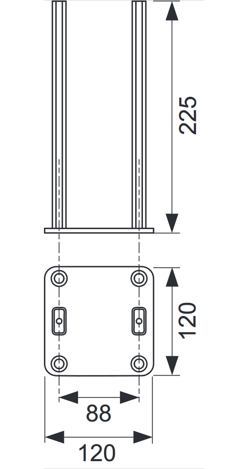 TECEprofil Doppelhalter für schmale Trennwände 9030030 - Bild 2
