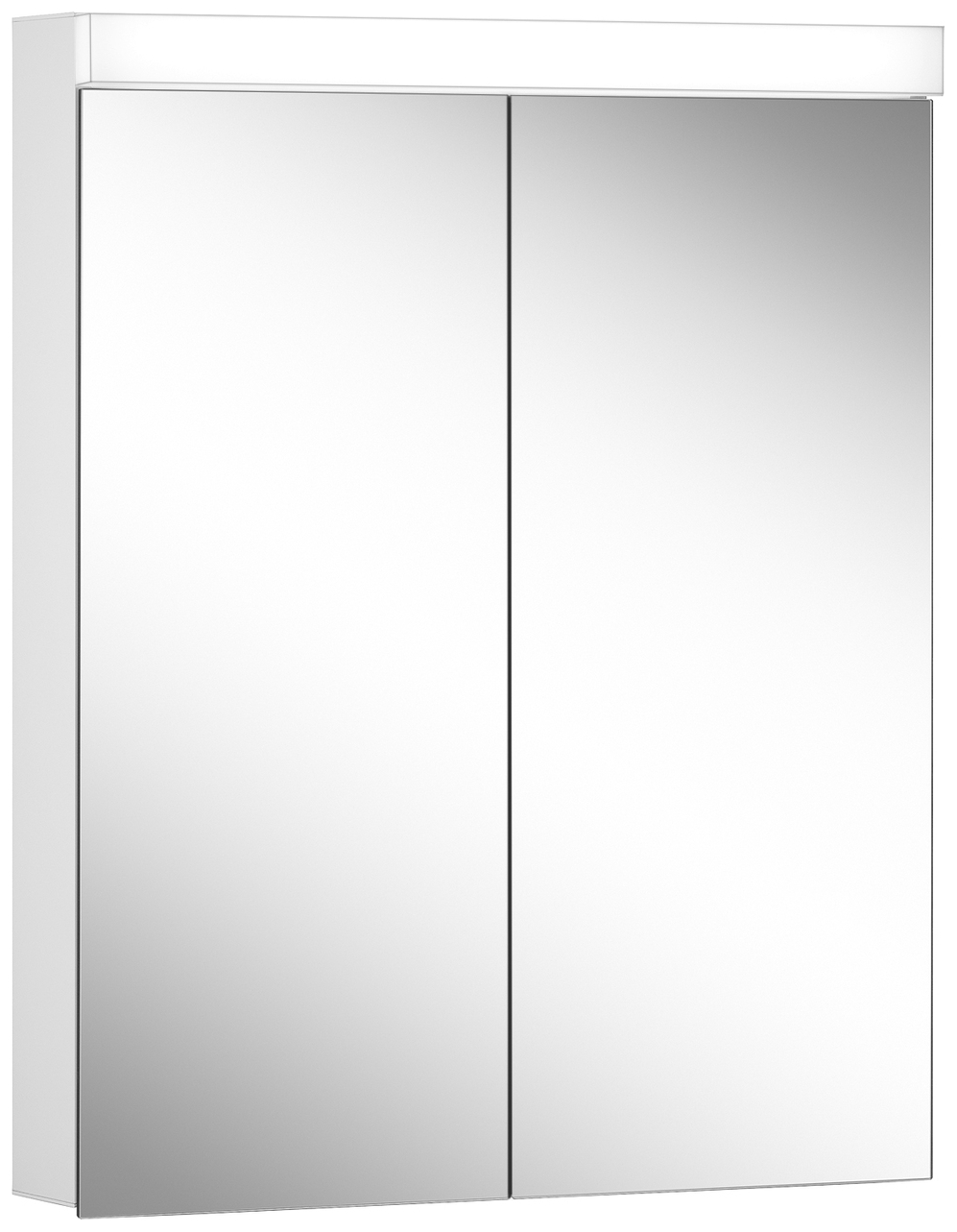 TRINNITY LED-Spiegelschrank 2-türig 600x748x120/135, dimmbar 4000K, aus Aluminium weiß beschichtet