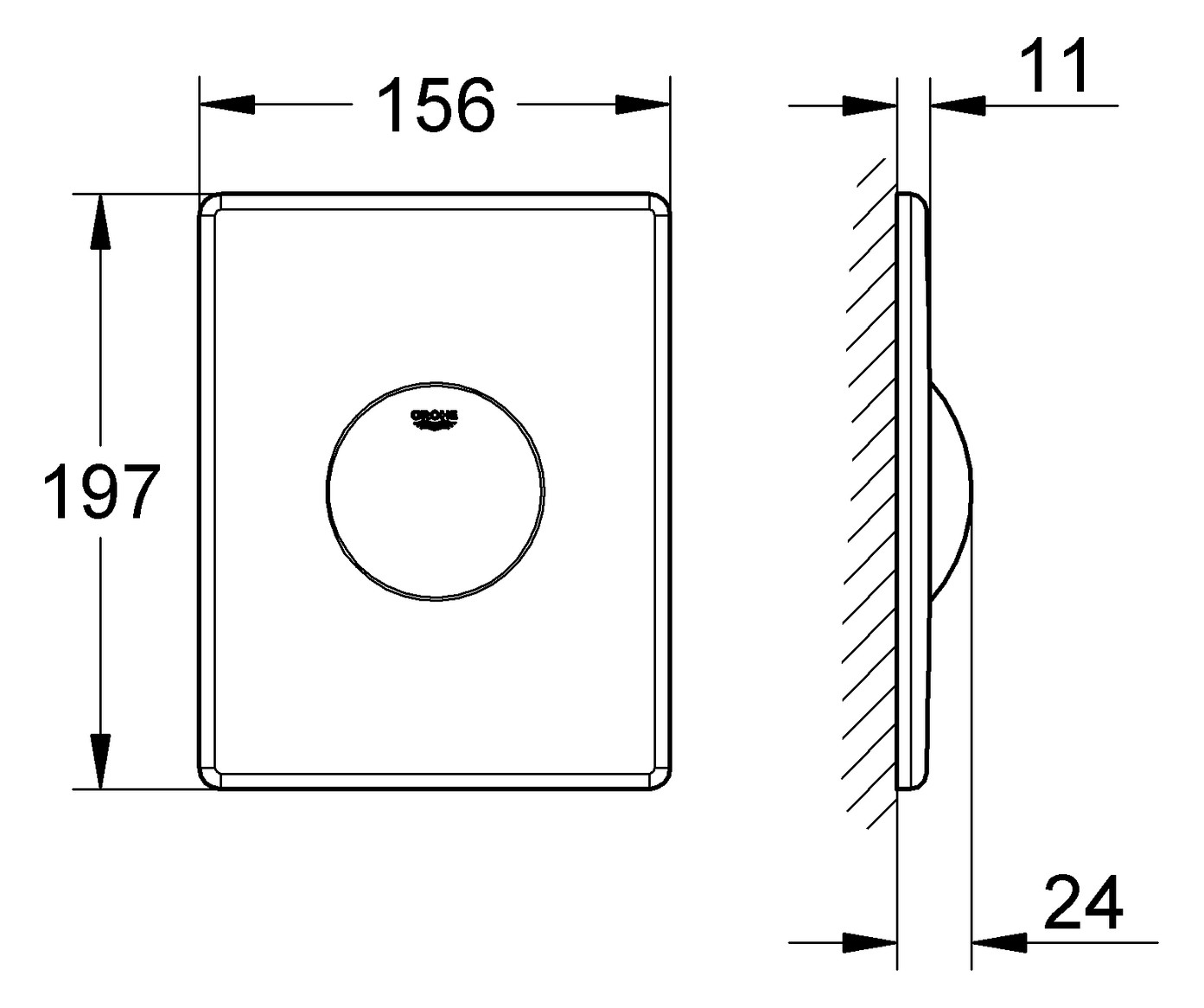 GROHE WC-Betätigung Skate 1-Menge chrom 38573000 - Bild 2