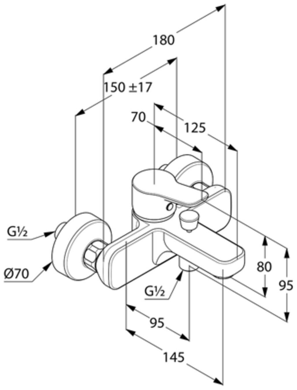 Kludi PURE&EASY Badewannen-Einhandmischer eigensicher chrom 376810565 - Bild 2