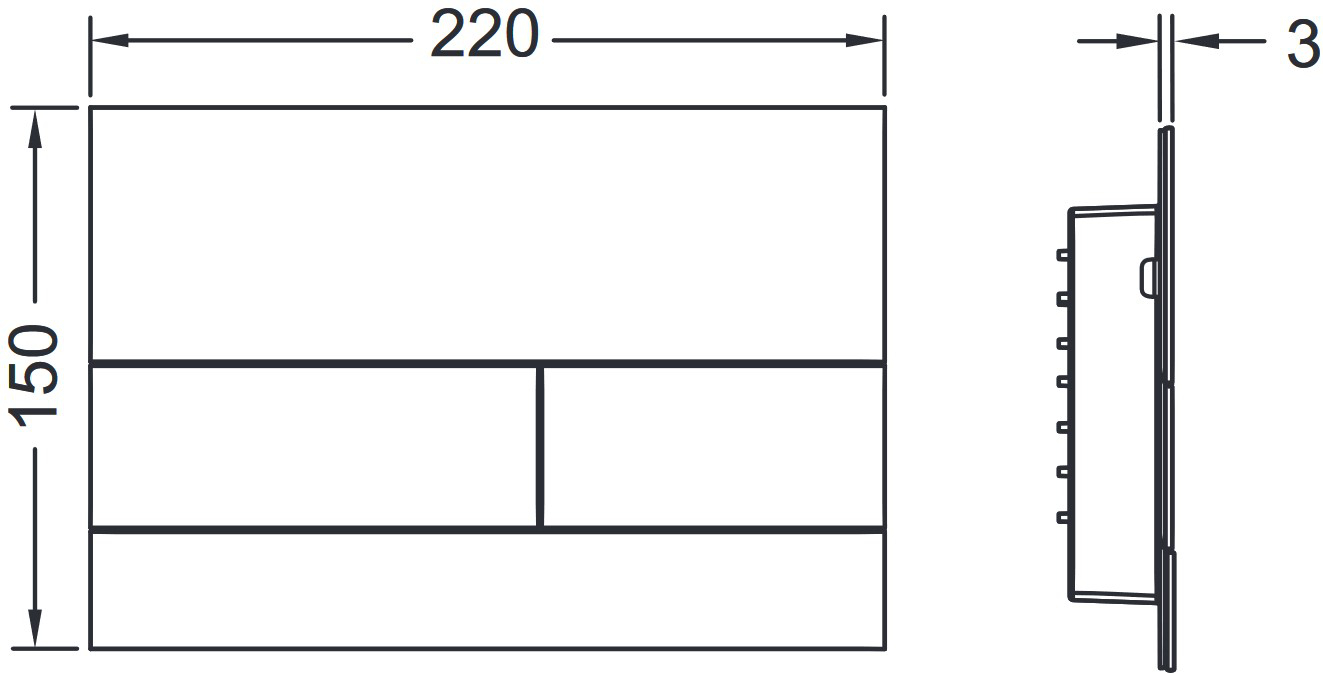 TECEsquare II WC-Betätigungsplatte Metall, Zweimengentechnik, Weiß matt 9240832 - Bild 2