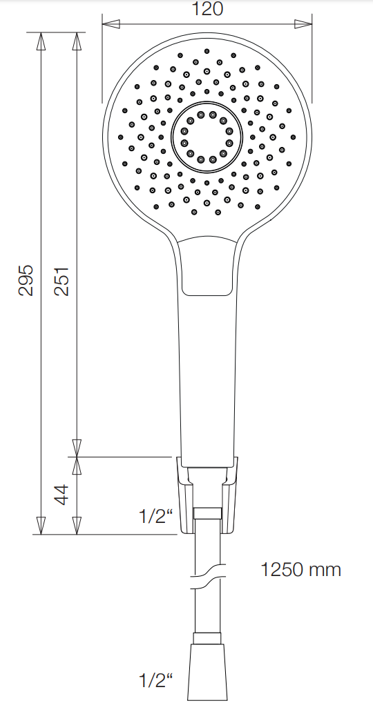 VIGOUR Wannenset individual 2.2 mit Wandhalter, Schlauch, Handbrause rund verchromt - Bild 2