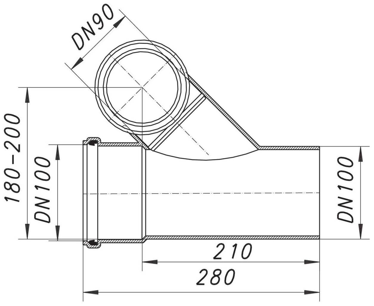 DALLMER Wand-WC-(Reihen)-Anschluss 899 DN 90/DN 100/DN 100 330017 - Bild 2