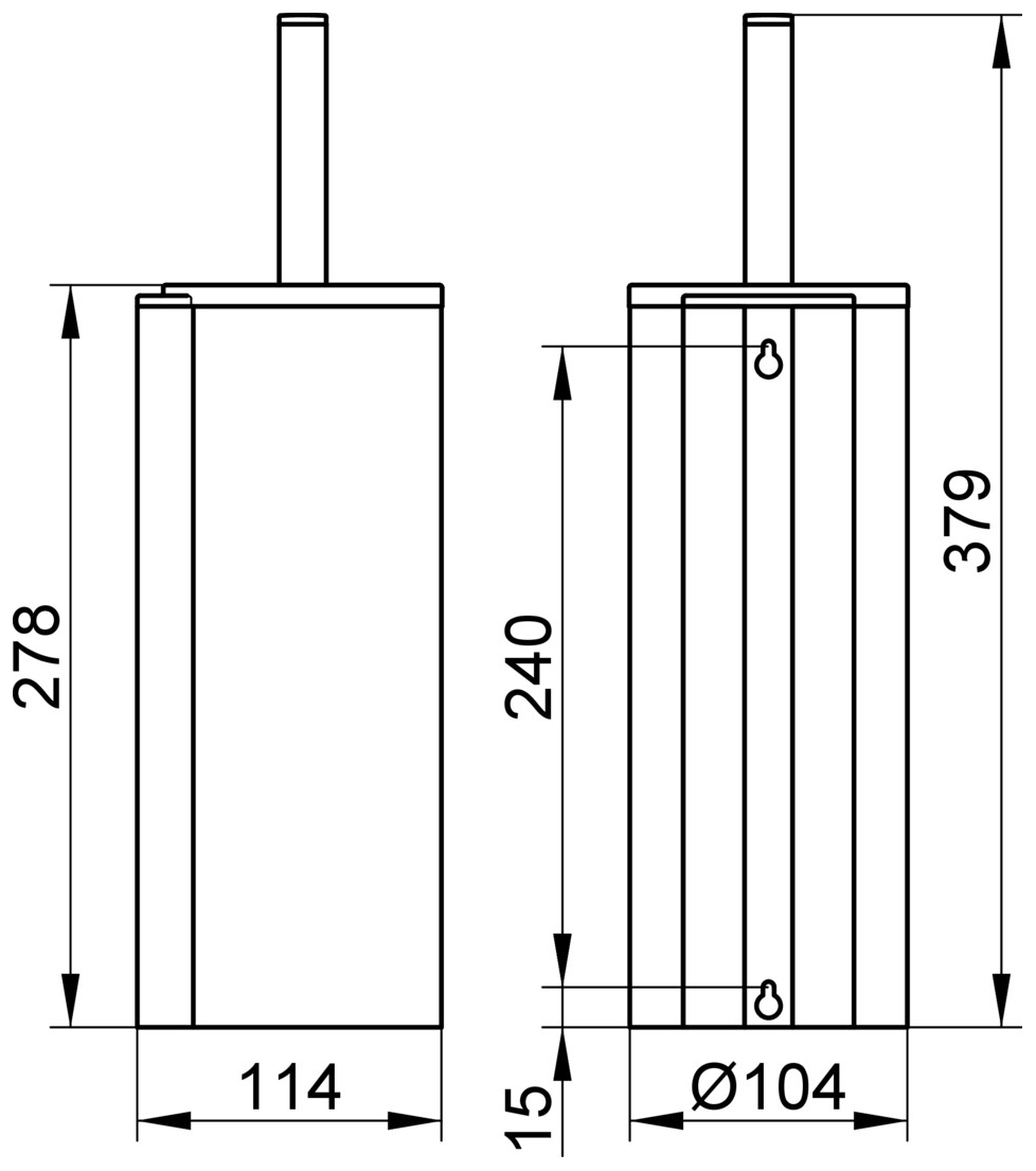 Keuco WC-Bürstengarnitur Plan 14964 komplett mit Kunststoff-Einsatz, Aluminium silber-eloxiert - Bild 2