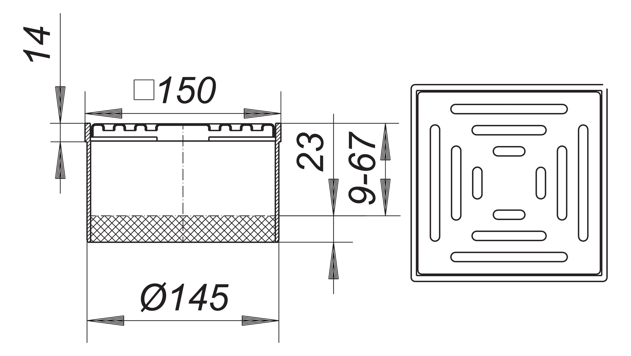 DALLMER Aufsatz KE 15, 150x150 mm Polypropylen Rost aus Edelstahl 500113 - Bild 2
