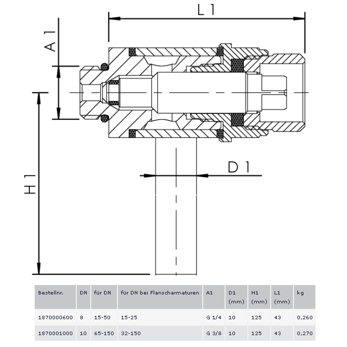Kemper Probenahmeventil DN 10 G 3/8'' Rotguss 18700010  - Bild 2