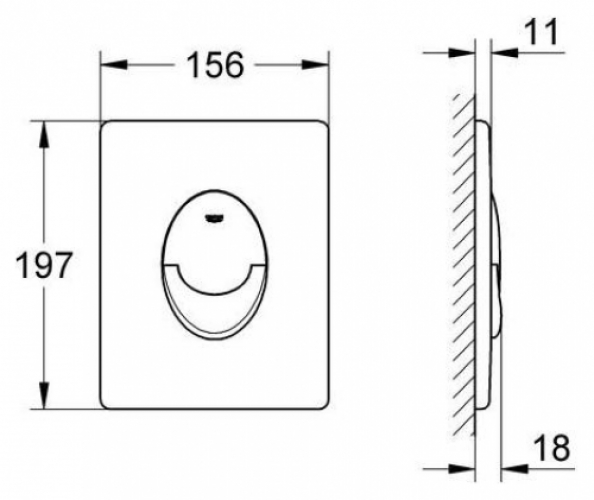 GROHE Abdeckplatte Skate Air senkrecht für 2-Mengen/Start-Stopp mattchrom 38505P00 - Bild 3
