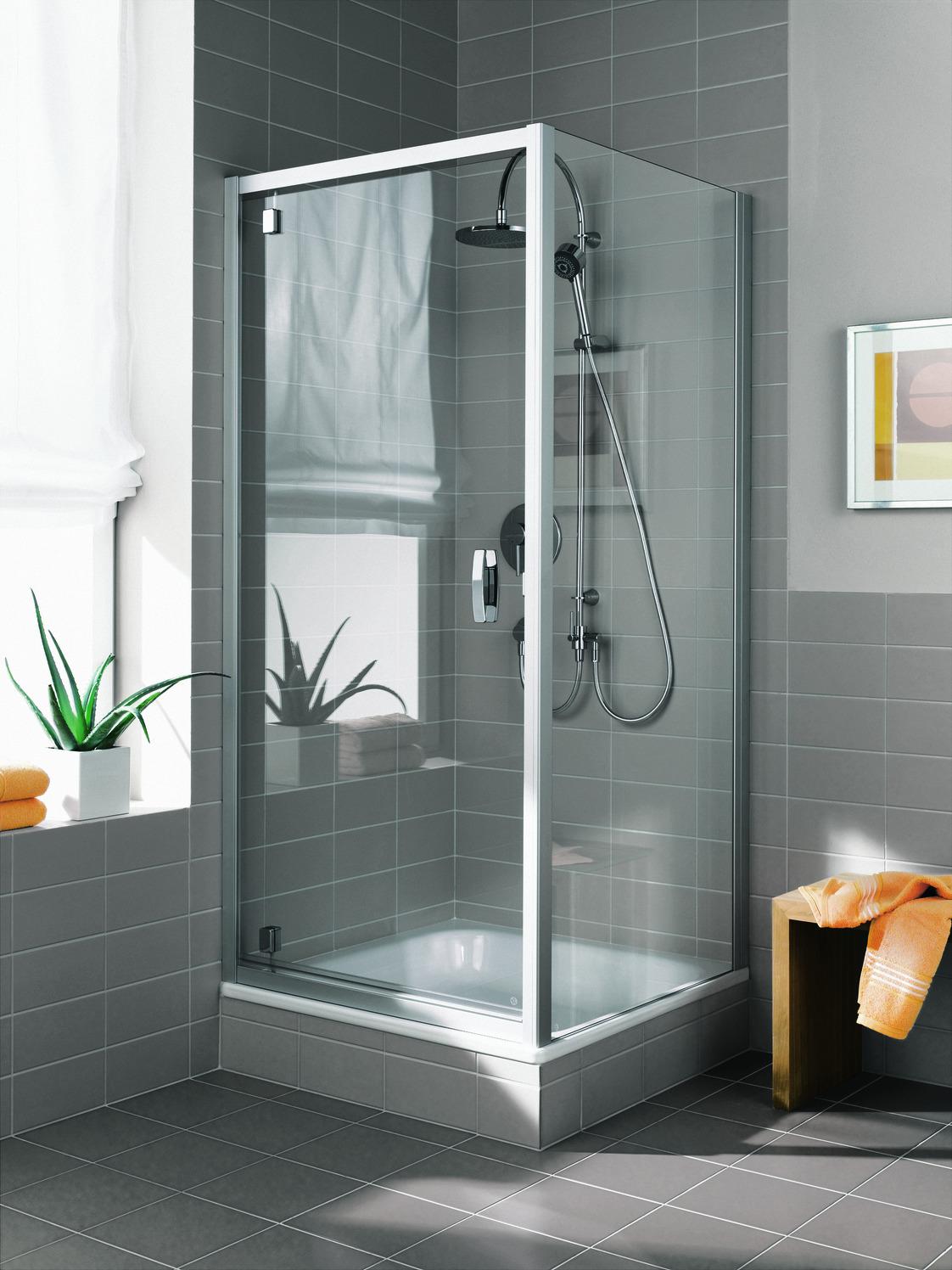 Kermi Ibiza 2000 Seitenwand TWO 750 x 1850 mm ESG klar, Profil silber mattglanz - Bild 1