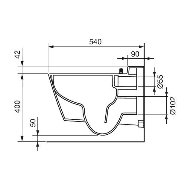 TECEone Dusch-WC-Keramik spülrandlos mit Duschfunktion weiß 9700200 - Bild 3