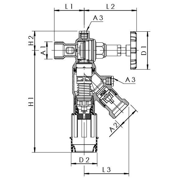 KEMPER Systemtrenner-Auslaufventil FK-4 BA 1'' AG aus Rotguss 3670102500 - Bild 2