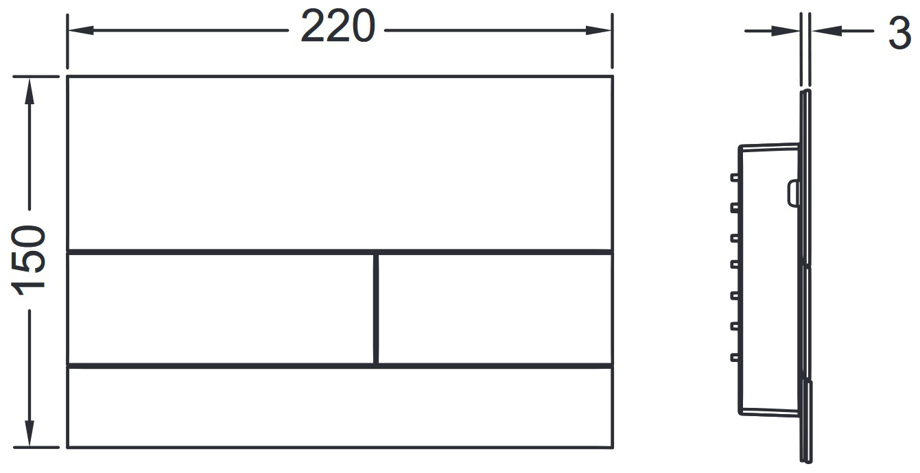 TECEsquare II Metall WC-Betätigungsplatte Gold Optik glänzend 2-Mengen-Technik 9240839 - Bild 2