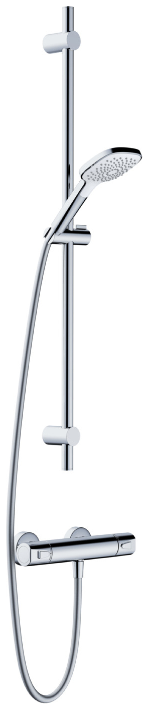 VIGOUR clivia Set m. Brausethermostat, Brausegarnitur 90cm, Handbrause 3-fach edge verchromt