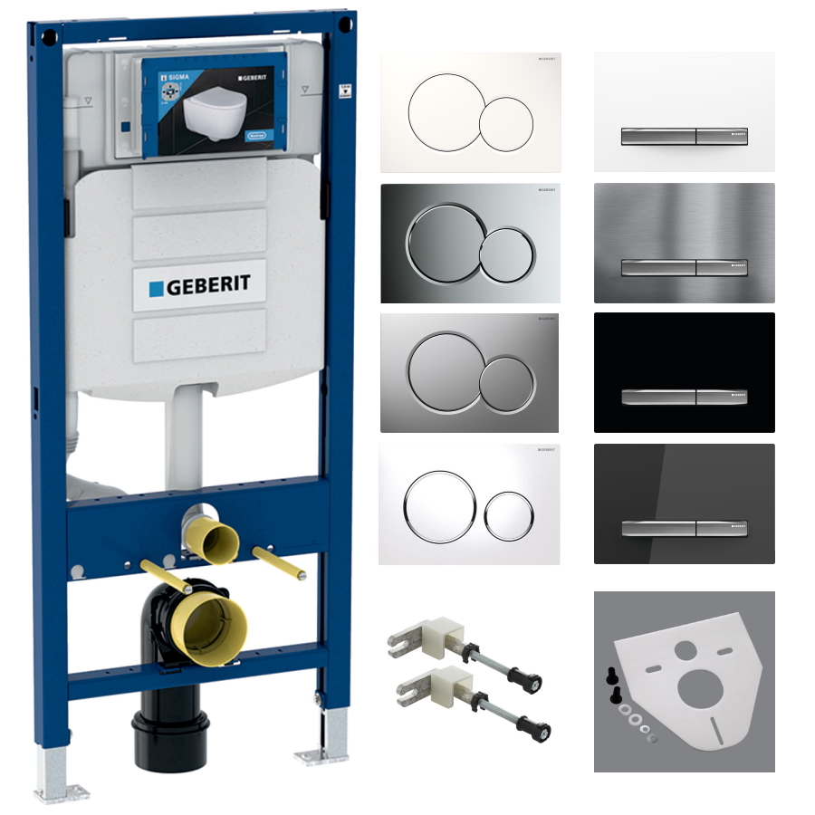 Geberit Duofix Spülkasten Sigma Bauhöhe 112 cm 111.300.00.5 Vorwandset optional Drückerplatte