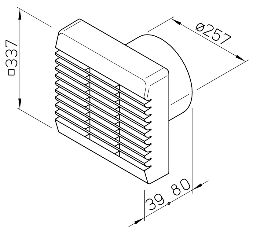 Helios Heliovent Unterputz-Raumventilator HV 250/4 R Kunststoff weiss