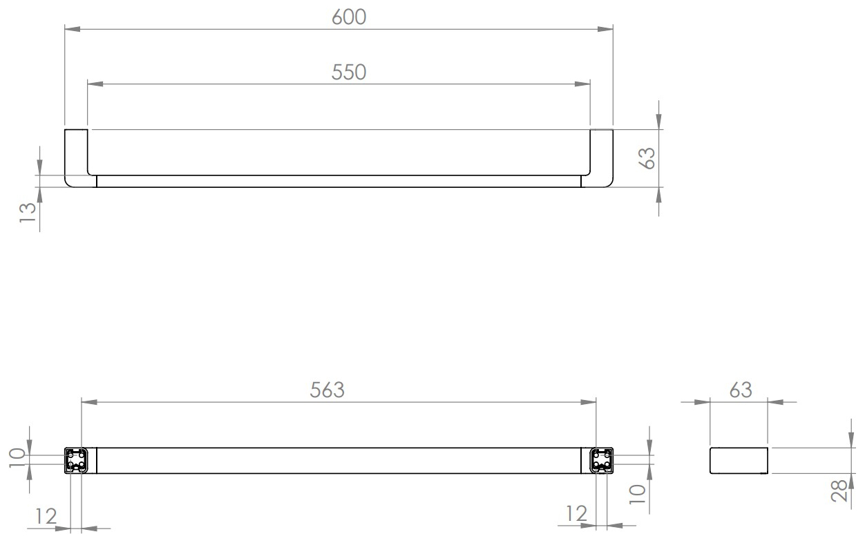 VIGOUR Badetuchhalter derby V3 600 mm verchromt
