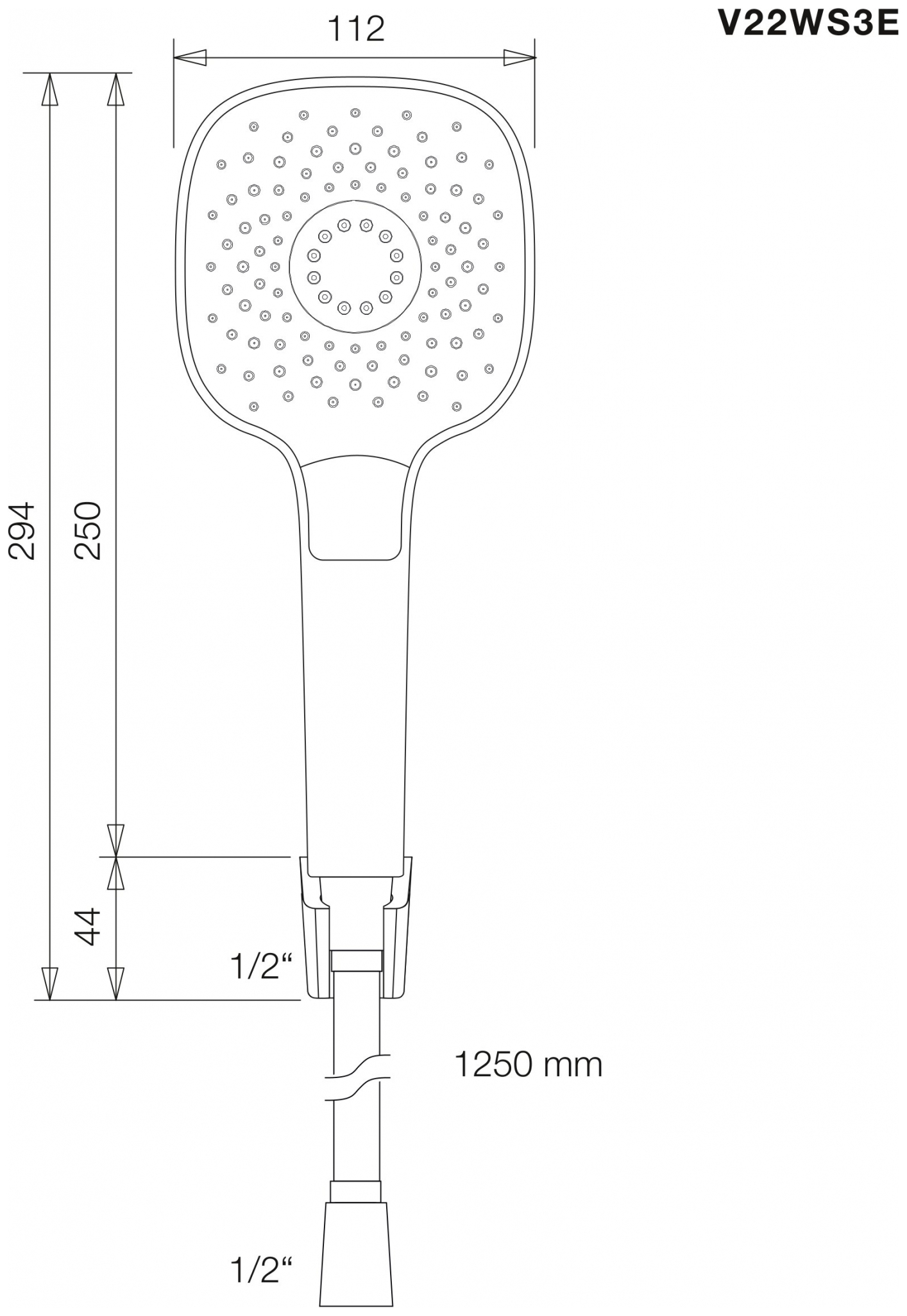 VIGOUR Wannenset individual 2.2 mit Wandhalter, Schlauch, Handbrause softedge verchromt - Bild 2