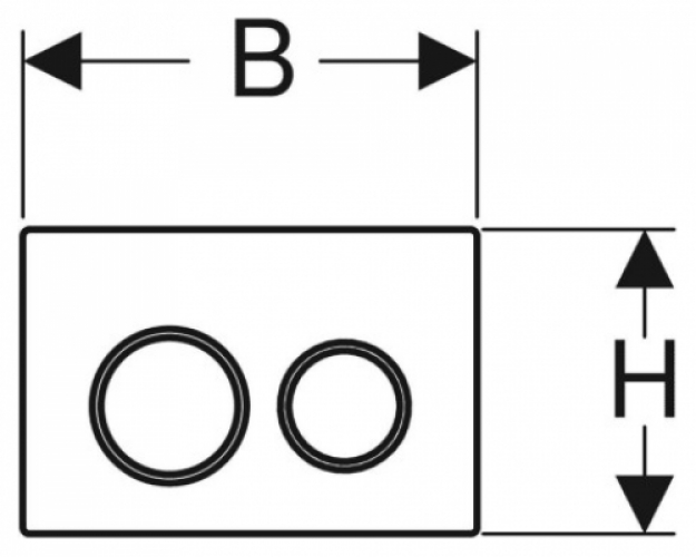 Geberit Omega20 Betätigungsplatte 2-Mengen hgl.verchromt/mattchrom/hgl.verchromt 115.085.KH.1 - Bild 2
