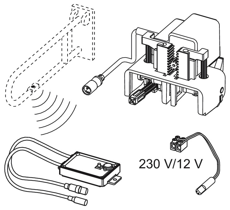 TECEplanus WC-Fernauslösung 230/12V für Hewi Stützgriffe 9240355 - Bild 3