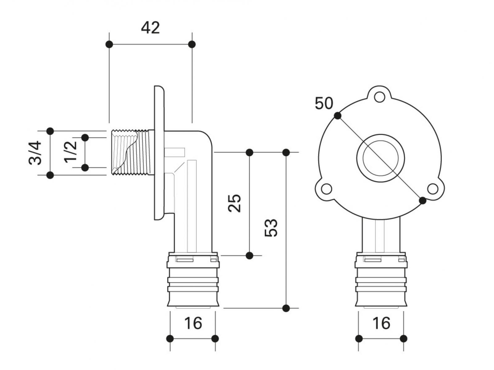 UP-Spülkastenwinkel Alpex F50 Profi 16mm x 1/2 IG x 3/4'' AG'' ALPSKW161520 - Bild 2