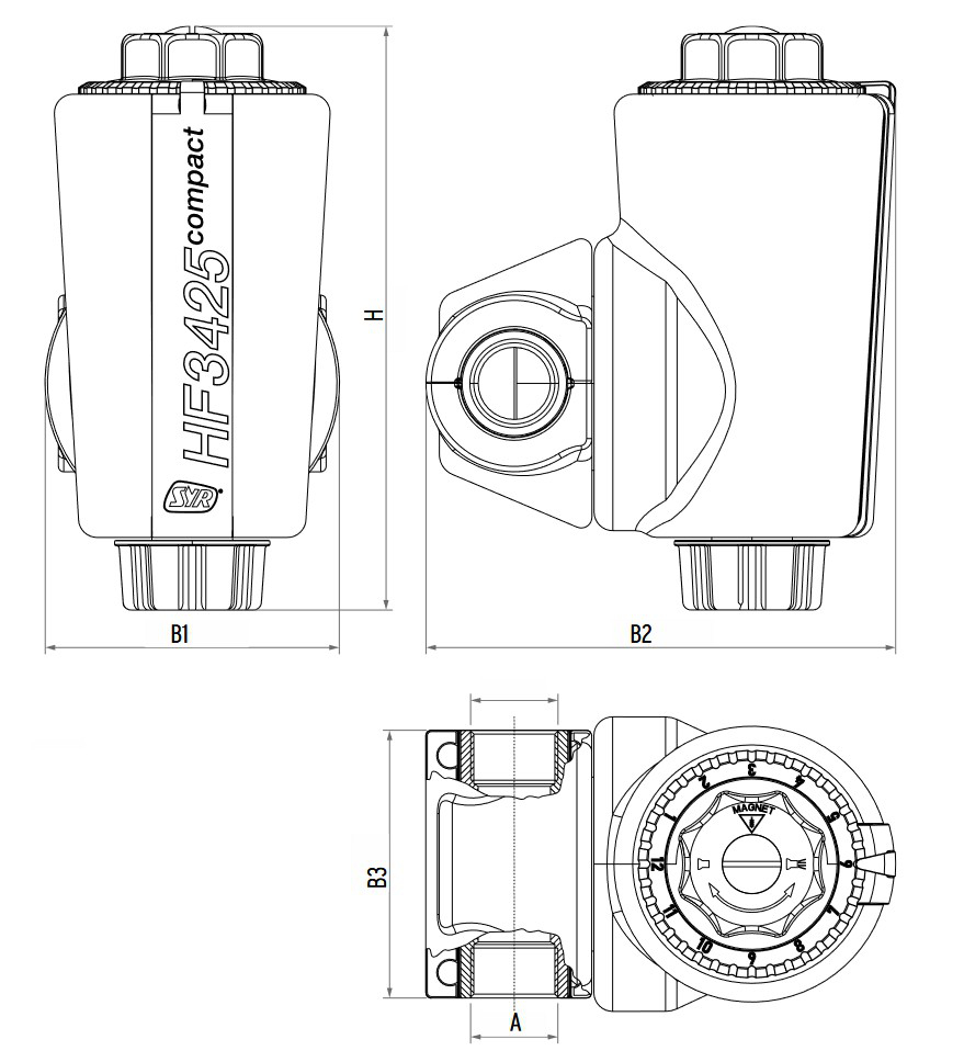 SYR Heizungsfilter HF 3425 compact DN 25 1'' mit drehbarem Flansch 3425.25.000 - Bild 2