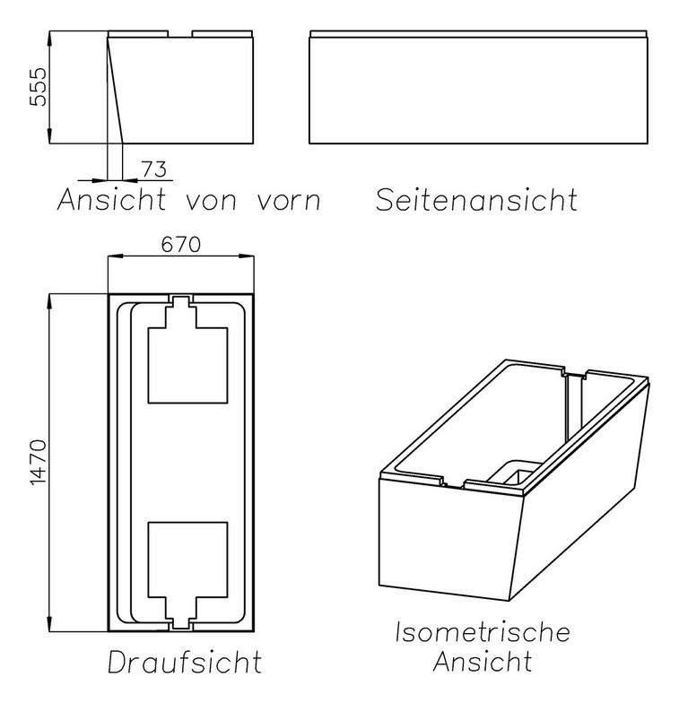 Kaldewei Saniform Plus Badewanne 150x70 cm Modell 361-1 Stahl-Email weiss inklusive Träger - Bild 5