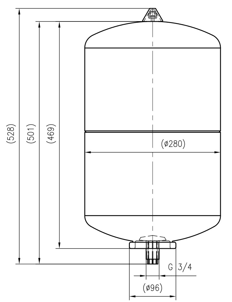 COSMO Trinkwasser-Ausdehnungsgefäss MAG-W 25 Liter weiss 4-10 bar mit Anschluß-T-Stück - Bild 2