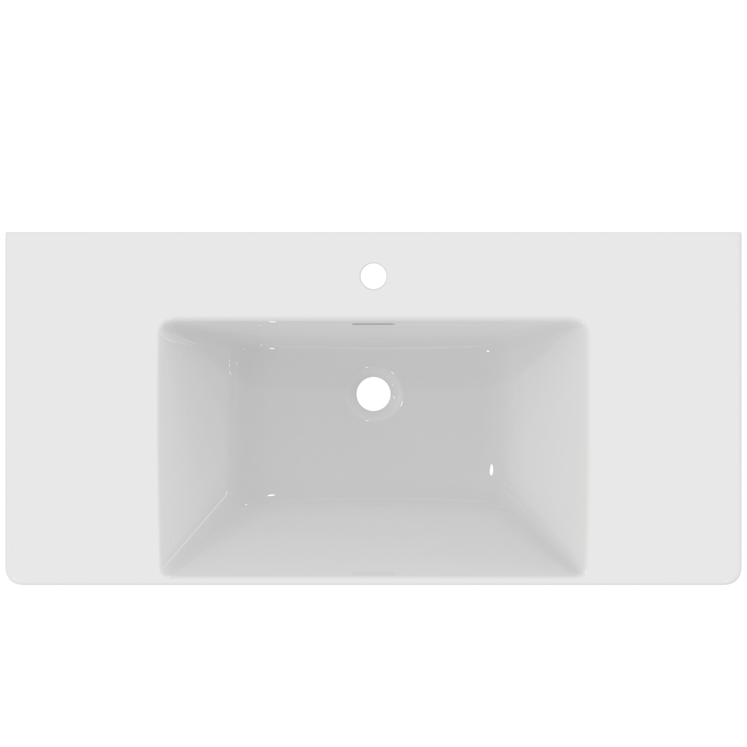 VIGOUR Möbelwaschtisch derby V3 100x48cm PflegetectPlus weiss mit Hahnloch und Überlauf