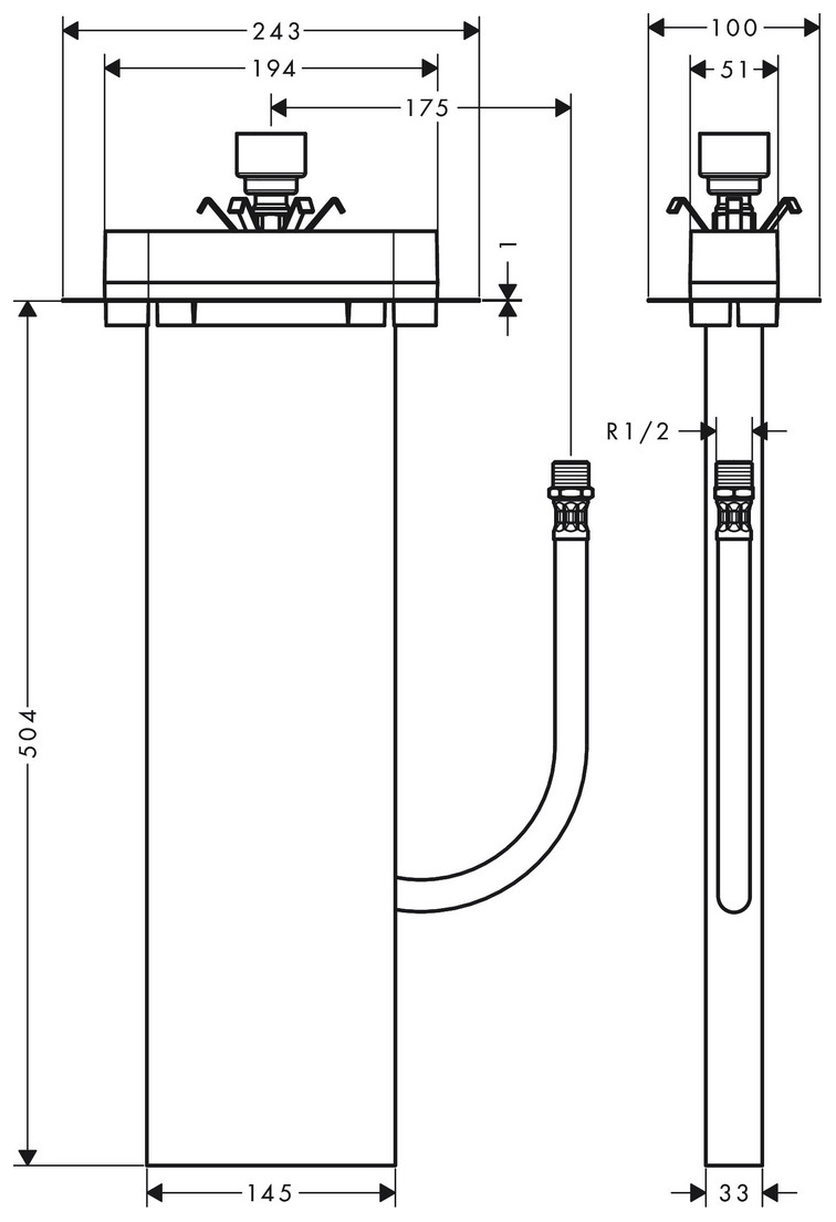 Hansgrohe Grundset sBox Wanne 13560180 - Bild 2