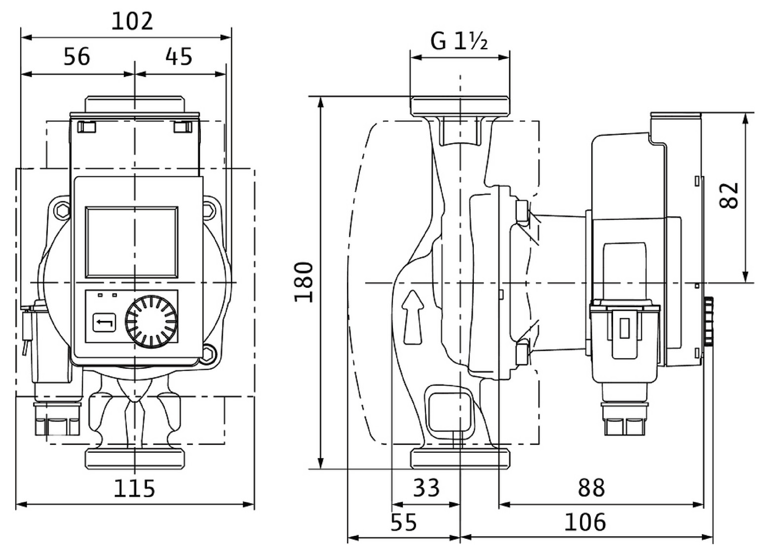 Wilo Nassläufer-Hocheffizienzpumpe Stratos PICO plus 25/0,5-6-N, G 1 1/2, 40W 4244382 - Bild 2